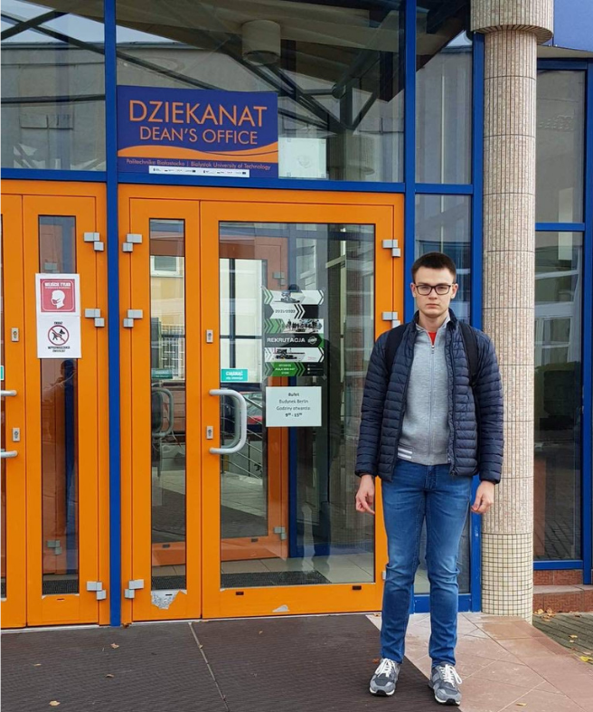 Student Yehor Riabokin becomes a participant of the Erasmus+ program and studies at the Bialystok Polytechnic during the semester