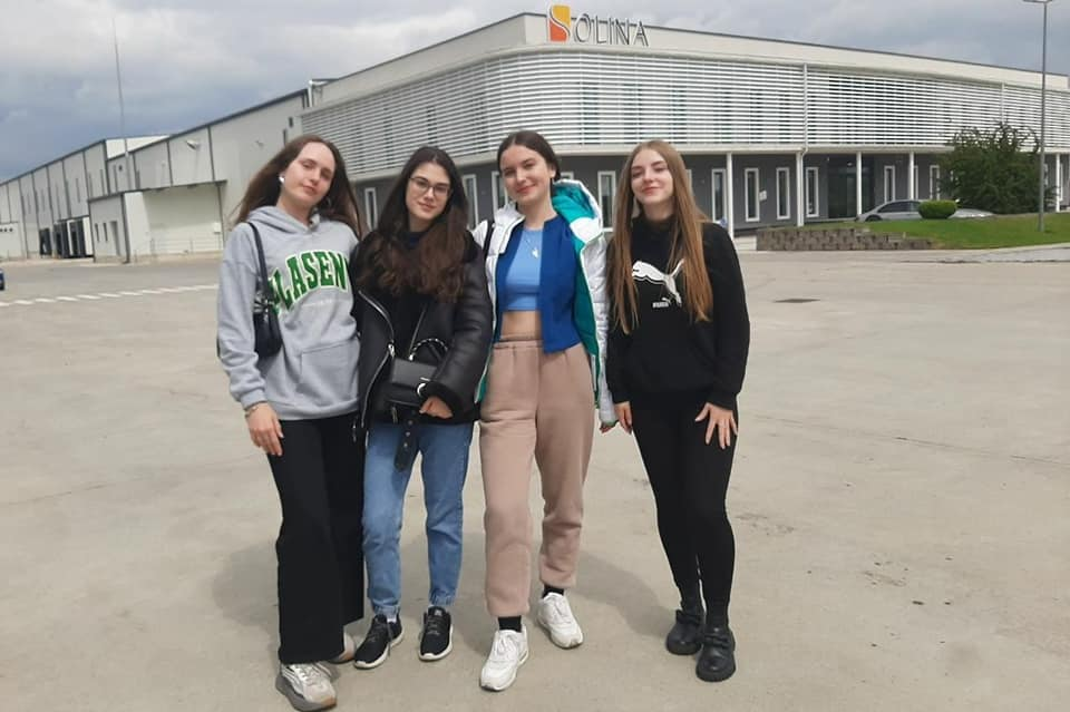 Polytechnic students study the activities of European business brands as part of an academic exchange program at a Romanian university