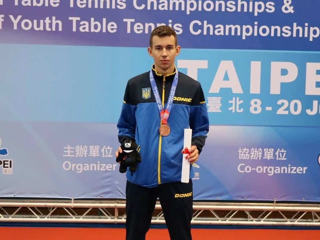 Student of FPCS Maksym Ovcharenko wins a full set of awards at the World Table Tennis Championships