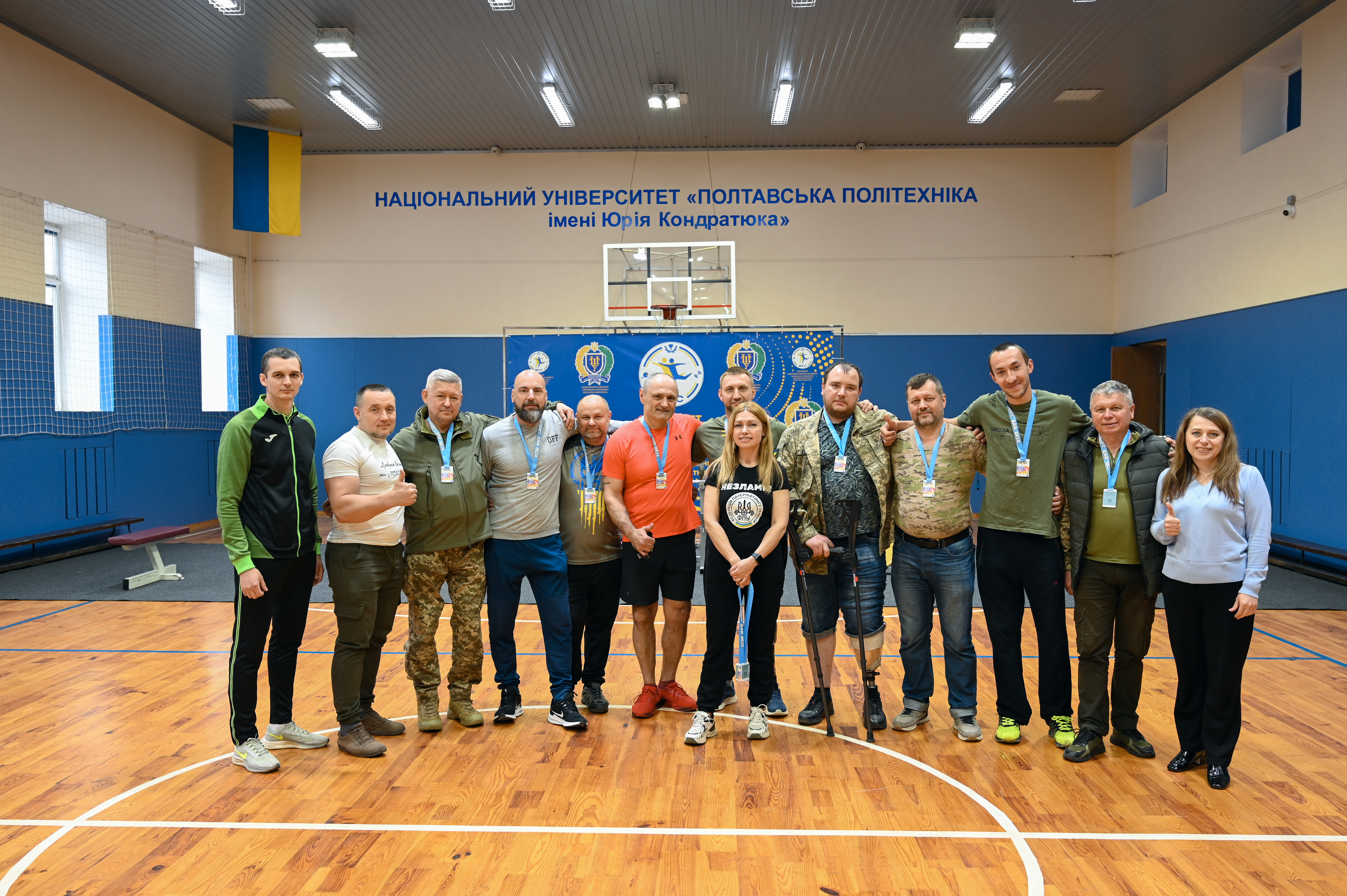 На базі Полтавської політехніки провели відкриті спортивні тренування серед ветеранів війни